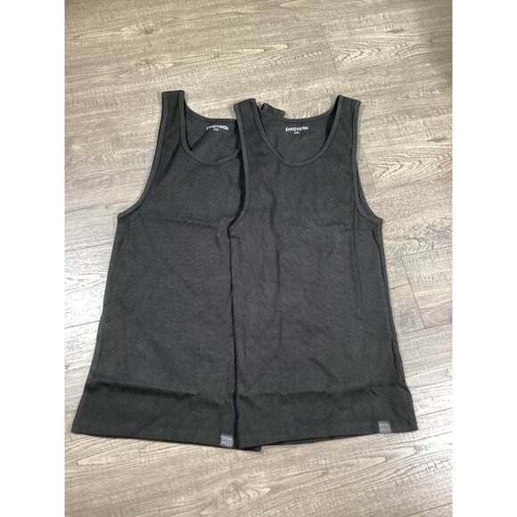 Ekkvo Vision 2Xl Black Cotton Ribbed Tank Top Mens Undershirt Fit Set Of 2 NWOT - Picture 1 of 7
